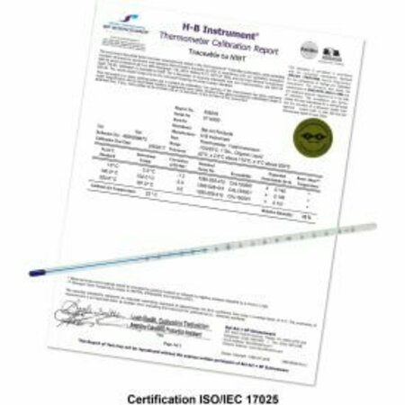 BEL-ART H-B DURAC Plus ASTM S63C-03 Individually Calibrated Liquid-In-Glass Thermometer, -8/32C 607800200